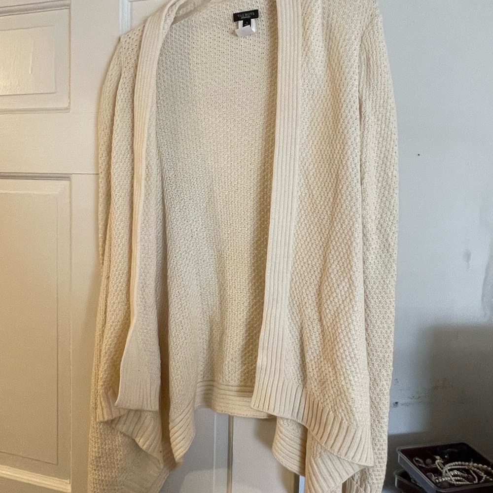 Cream colored Open-Front Talbots Sweater